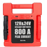 12 V/24 V Portable Jump Starter Vehicle/Auto Battery Charger With LED Light